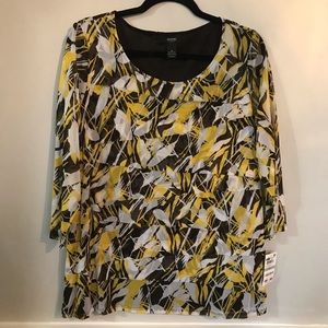 Alfani Woman Long Sleeve Multicolored Blouse Sz 1X